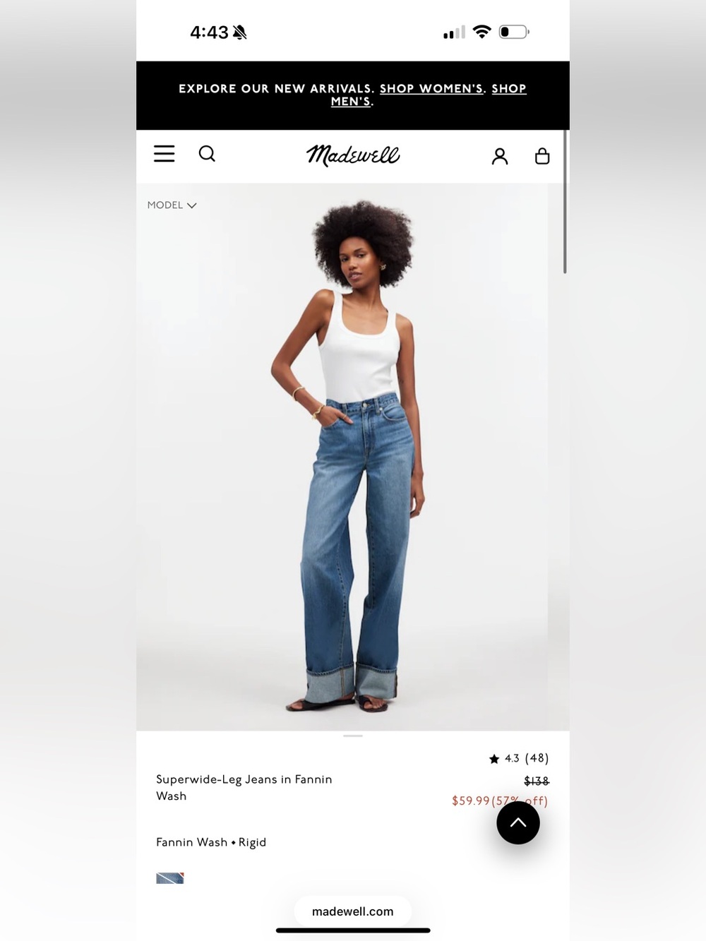 MADEWELL Superwide-Leg Jeans in Fannin Wash